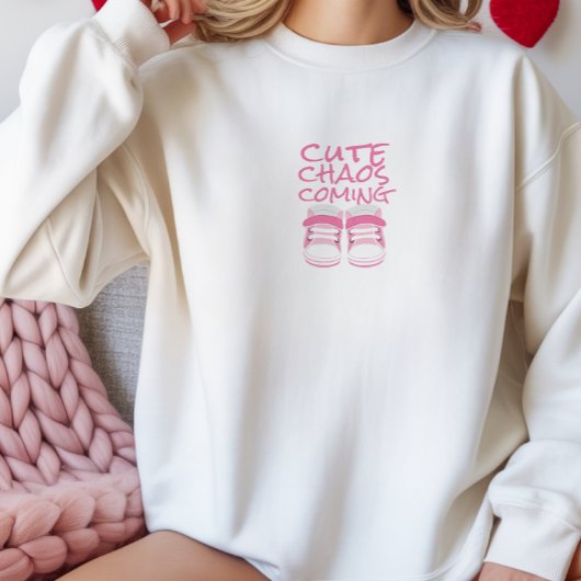 Schwangerer erster Muttertag hellrosa Babyschuhe Sweatshirt