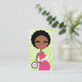 schwangerer Mama311-sweet Zebra Limon - ethnisch Visitenkarte (Stehend Vorderseite)