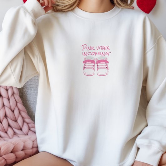 Schwangerer Muttertag hellrosa Babyschuhe Sweatshirt