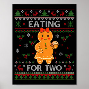 Schwangerer Zwei Essen Schwangerschaftsankündigung Poster