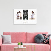 Schwangerschaft 4 Foto Collage Monogramm Leinwanddruck (Insitu (Wohnzimmer))