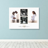 Schwangerschaft 4 Foto Collage Monogramm Leinwanddruck (Insitu (Holzboden))