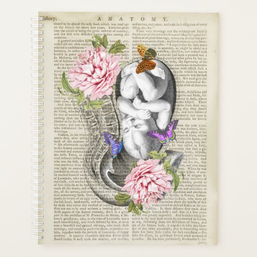 Schwangerschaft Anatomie Blumenkunst Planer (Vorderseite)