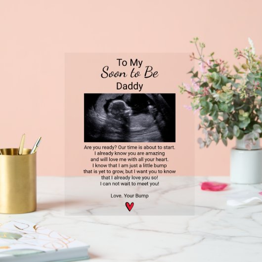 Schwangerschaft Ankündigung an Ehemann bald Vater Acrylschild (Hochzeit)