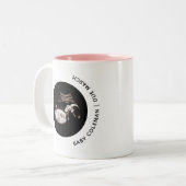 Schwangerschaft Ankündigung Baby Boy Sonogram Foto Zweifarbige Tasse (Vorderseite Links)