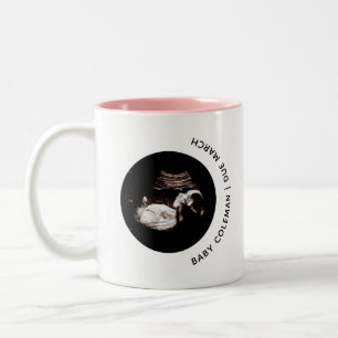 Schwangerschaft Ankündigung Baby Boy Sonogram Foto Zweifarbige Tasse