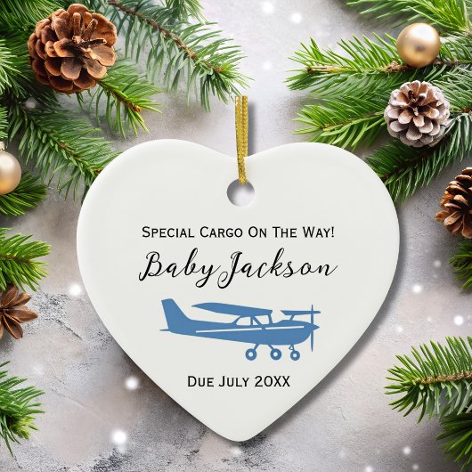 Schwangerschaft Ankündigung Baby Foto Cessna Weihn Keramik Ornament