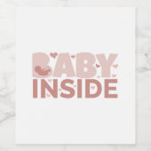 Schwangerschaft Ankündigung Baby Inside Fetus schw Weinetikett (Einzelnes Label)