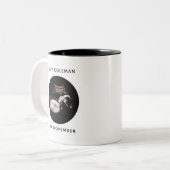 Schwangerschaft Ankündigung Baby Sonogram Foto Zweifarbige Tasse (Vorderseite Links)