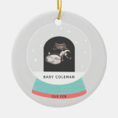 Schwangerschaft Ankündigung Baby Sonogram Holiday Keramik Ornament (Vorne)