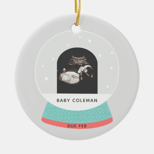 Schwangerschaft Ankündigung Baby Sonogram Holiday Keramik Ornament (Vorne)