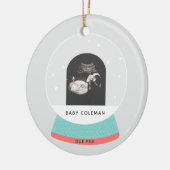 Schwangerschaft Ankündigung Baby Sonogram Holiday Keramik Ornament (Links)