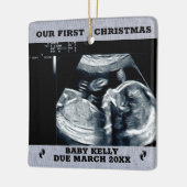 Schwangerschaft Ankündigung erwartender Eltern, 2  Keramikornament (Links)