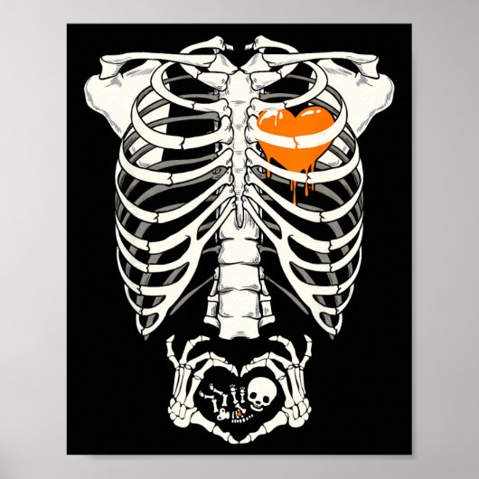 Schwangerschaft Ankündigung Junge Mutter Halloween Poster (Vorne)