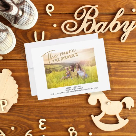 Schwangerschaft Ankündigung Merrier Weihnachts-Fot