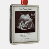 Schwangerschaft Ankündigung Oma Weihnachtsfeiertag Ornament Aus Metall (Rechts)