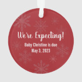 Schwangerschaft Ankündigung Ornament zur Mama an O (Rückseite)