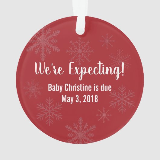 Schwangerschaft Ankündigung Ornament zur Mama nach (Rückseite)