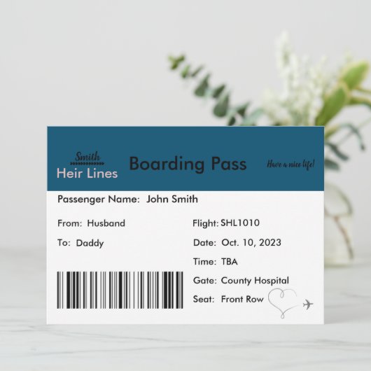 Schwangerschaft Ankündigung Reise-Thema (Stehend Vorderseite)