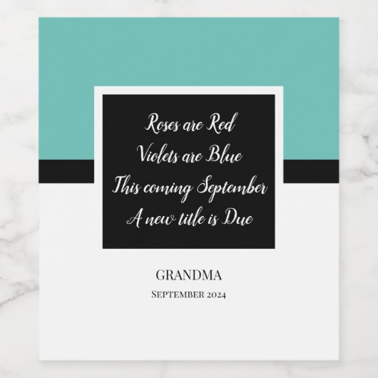 Schwangerschaft Ankündigung Valentine Weinetikett (Einzelnes Label)