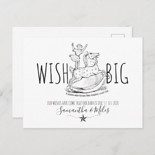 Schwangerschaft Ankündigung Vintages Rocking Horse (Vorne/Hinten)