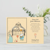 Schwangerschaft Ankündigung Wasserfarbe Peach Baby (Stehend Vorderseite)