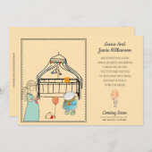 Schwangerschaft Ankündigung Wasserfarbe Peach Baby (Vorne/Hinten)