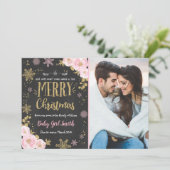 Schwangerschaft Ankündigung Weihnachts Foto-Karte (Stehend Vorderseite)