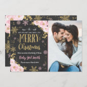 Schwangerschaft Ankündigung Weihnachts Foto-Karte (Vorne/Hinten)