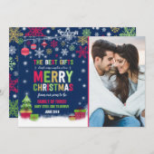 Schwangerschaft Ankündigung Weihnachts Foto-Karte  (Vorne/Hinten)