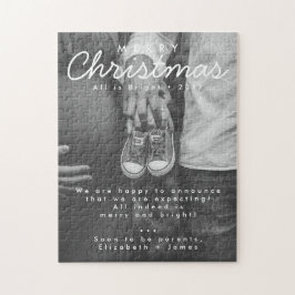 Schwangerschaft Ankündigung Weihnachts-Foto Puzzle