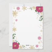 Schwangerschaft Ankündigung Weihnachtskarte Blumen (Rückseite)