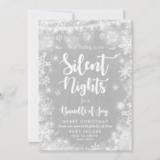 Schwangerschaft Ankündigung Weihnachtskarte Rustik (Vorderseite)