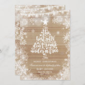 Schwangerschaft Ankündigung Weihnachtskarte Rustik (Vorne/Hinten)