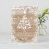 Schwangerschaft Ankündigung Weihnachtskarte Rustik (Stehend Vorderseite)