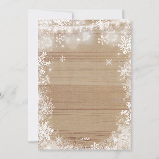 Schwangerschaft Ankündigung Weihnachtskarte Rustik (Rückseite)