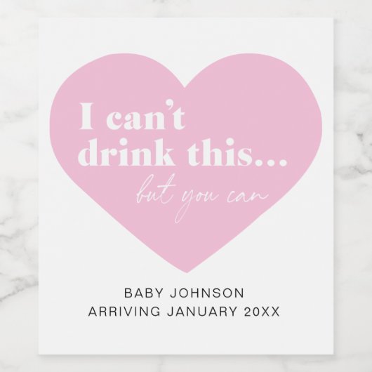 Schwangerschaft Ankündigung Wein oder Sparkling We Weinetikett (Einzelnes Label)