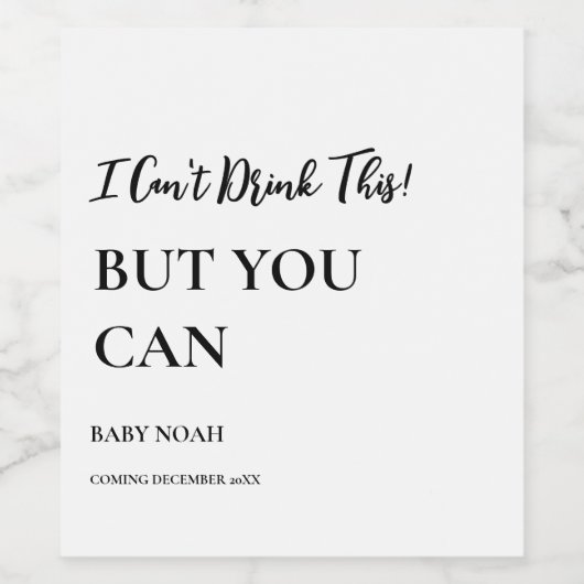 Schwangerschaft Ankündigung Weinetikett Funny Preg (Einzelnes Label)