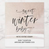 Schwangerschaft Ankündigung Winter Baby Im Pregnan Weinetikett (Einzelnes Label)
