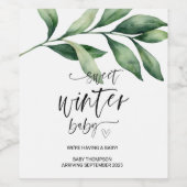 Schwangerschaft Ankündigung Winter Baby Im Pregnan Weinetikett (Einzelnes Label)