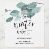 Schwangerschaft Ankündigung Winter Baby Im Pregnan Weinetikett (Einzelnes Label)