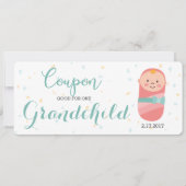 Schwangerschaft Announcement Coral Aquamarin Baby Ankündigung (Vorderseite)