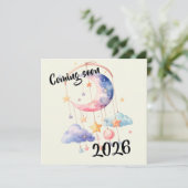 Schwangerschaft baby 2026 Wolken mobile Ankündigung (Stehend Vorderseite)