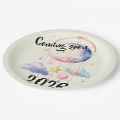 Schwangerschaft baby 2026 Wolken mobile  Pappteller (Schrägansicht)