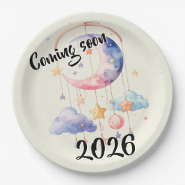 Schwangerschaft baby 2026 Wolken mobile  Pappteller