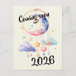 Schwangerschaft baby 2026 Wolken mobile Postkarte