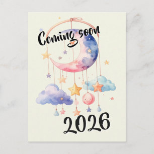Schwangerschaft baby 2026 Wolken mobile  Postkarte