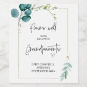 Schwangerschaft Baby Ankündigung Großeltern zu gew Weinetikett (Einzelnes Label)