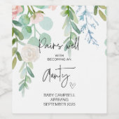 Schwangerschaft Baby Ankündigung Tante to be New A Weinetikett (Einzelnes Label)