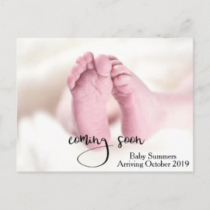 Schwangerschaft Baby Kommt Bald Ankündigung Füße Postkarte